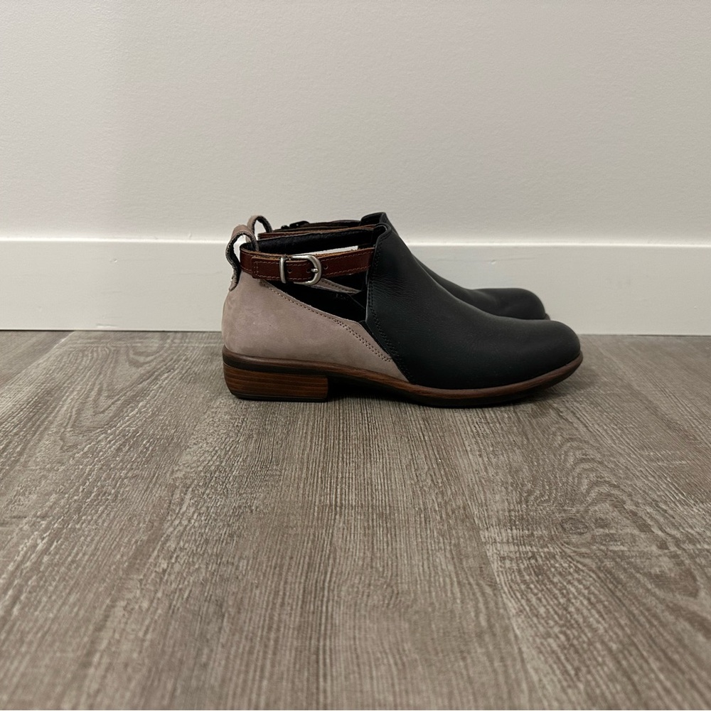 NAOT Black & White Kamsin Leather Booties